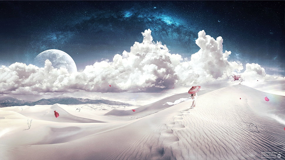 desert with sky painting HD wallpaper