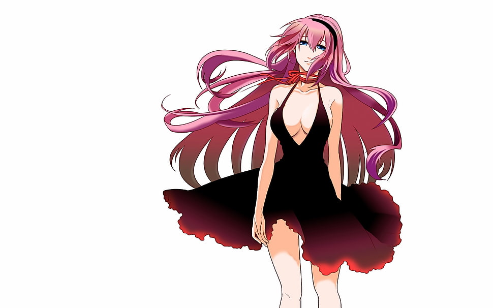 pink hair woman anime character HD wallpaper