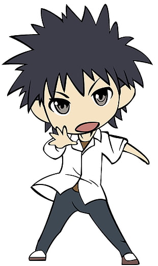 male anime character in white dress shirt sticker, To Aru Kagaku no Railgun, Touma Kamijou HD wallpaper