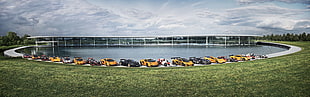 assorted-color of cars, McLaren Technology Centre, car, McLaren MP4-12C, McLaren M1B