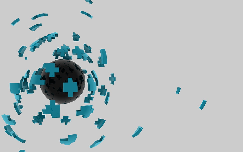 black and blue 3D wallpaper HD wallpaper
