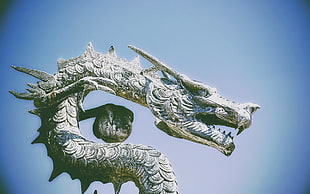 green and white dragon painting, dragon, China