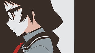black haired female character, Shimoneta, vector, Kajou Ayame