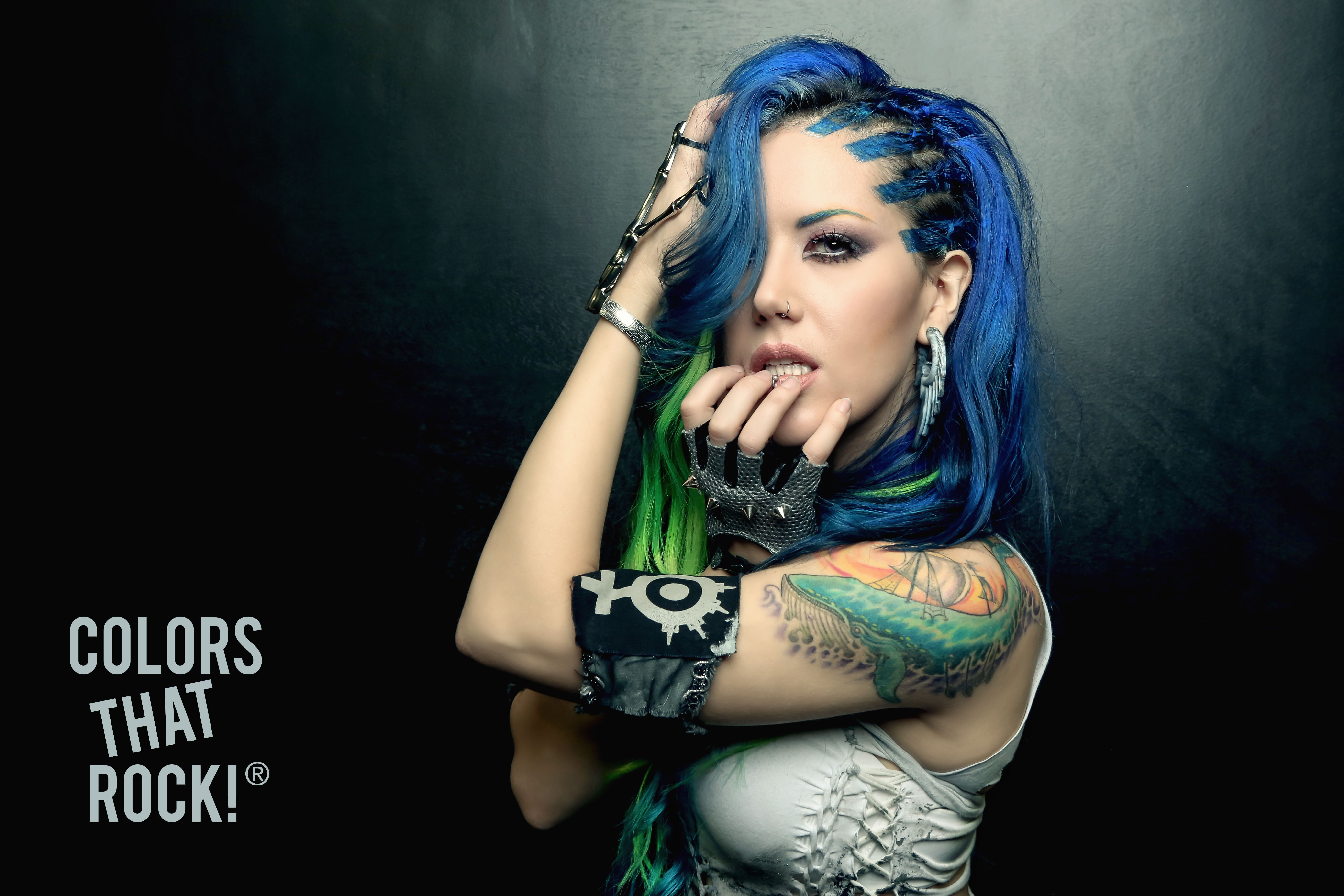 3. Blue Hair Tattooed Pornstar - wide 11