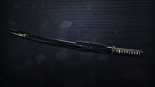 black handheld gray katana sheath, sword, katana, Helix (TV series), Takezo Kensei HD wallpaper
