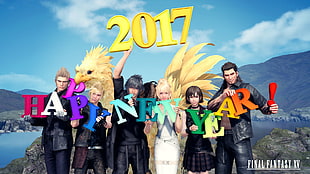 Final Fantasy XV poster, New Year, 2017 (Year), Final Fantasy XV, Final Fantasy
