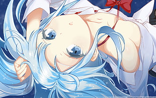 blue haired female anime character illustration, Denpa Onna To Seishun Otoko