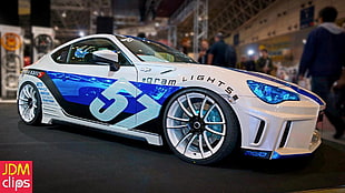 white and blue sports car, Toyota GT-86, Toyota, JDM HD wallpaper