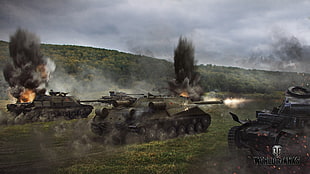 gray battle tanks, World of Tanks, tank, render, wargaming HD wallpaper