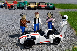several assorted-color Lego toys, LEGO, Top Gear, The Stig, sports car HD wallpaper