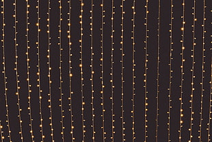 white string lights curtain