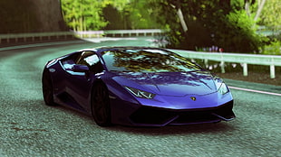 blue sports car, car, Driveclub, racing, Lamborghini Huracan LP 610-4  HD wallpaper