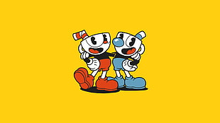 two red and blue robot costume wallpaper, Cuphead (Video Game), video games HD wallpaper