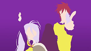 purple wallpaper, No Game No Life, Shiro (No Game No Life), Sora (No Game No Life), anime vectors HD wallpaper
