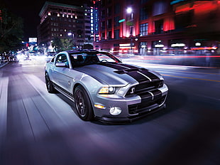 gray Ford Mustang, car, Shelby GT, Ford Mustang, gray HD wallpaper