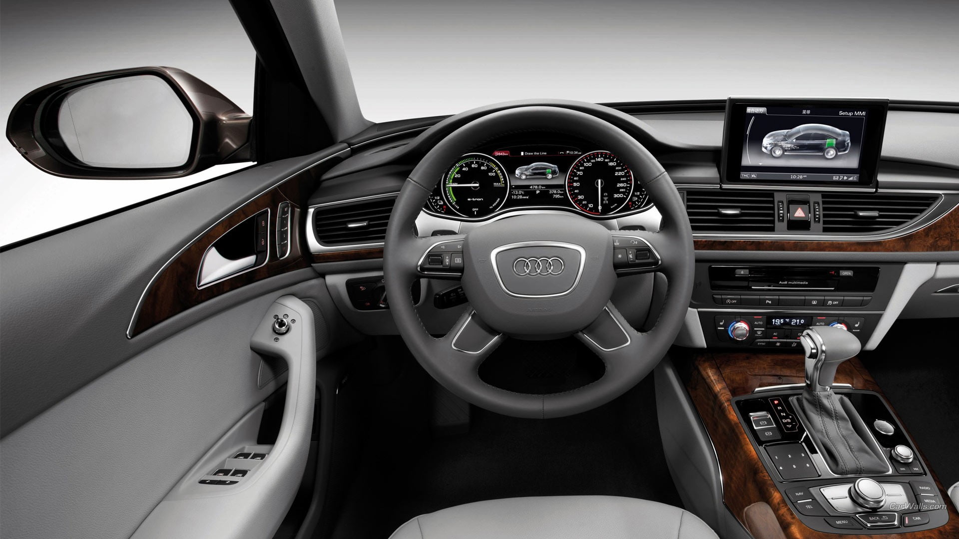 Black Audi Car Steering Wheel Audi A6 Car Vehicle