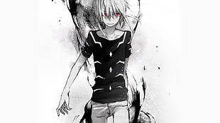 illustration of anime, To Aru Kagaku no Railgun, Accelerator, red eyes, anime HD wallpaper