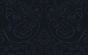 black and blue abstract sketch