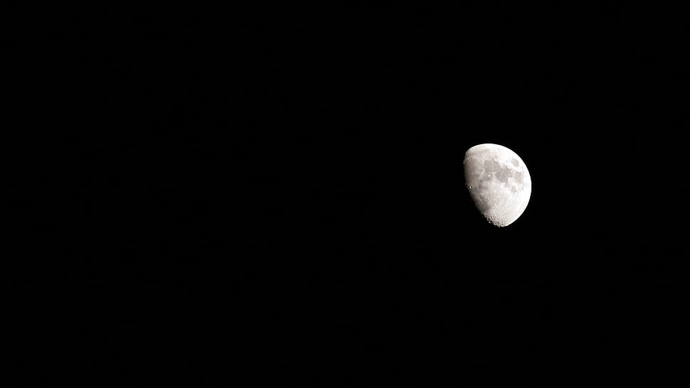 moon digital wallpaper, halfmoon, Moon, space art, space HD wallpaper