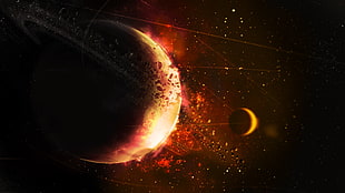 planet illustration, space, artwork