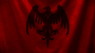eagle printed red textile banner