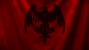 eagle printed red textile banner