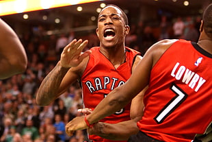men's red jersey tank top, NBA, basketball, sports, Toronto Raptors HD wallpaper
