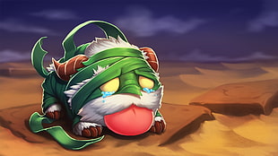 green and white character illustration, League of Legends, Amumu, Poro HD wallpaper
