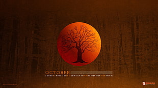October text with tree life digital wallpaper, trees, october, calendar, Smashing Magazine