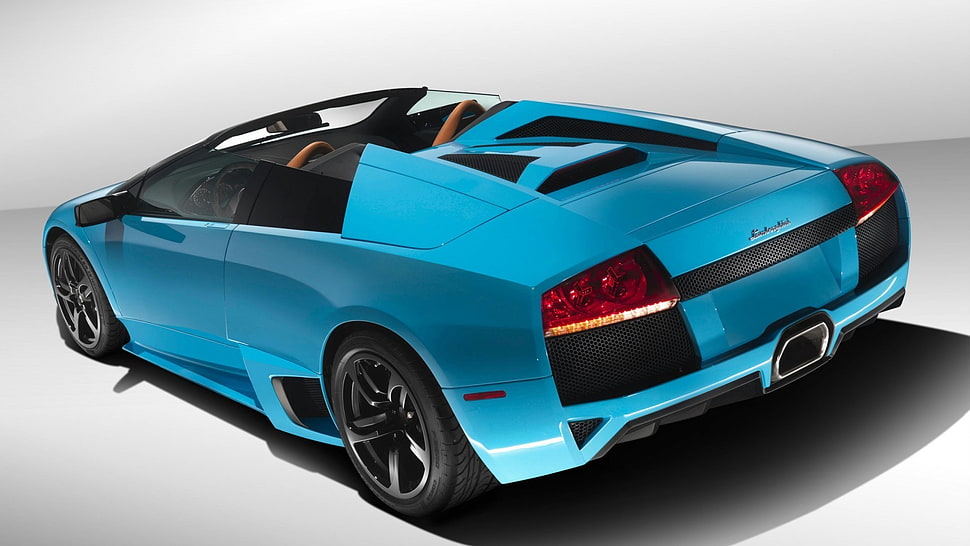 blue sports car, Lamborghini Murcielago HD wallpaper