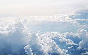 white clouds, clouds, sky