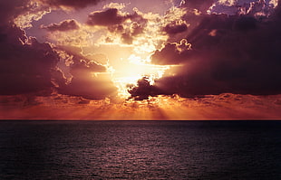 ocean water sunset scenery HD wallpaper