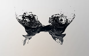 black water splash photography, digital art, liquid, white background, artwork HD wallpaper