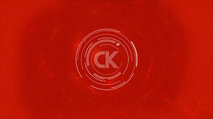CK logo, digital art, red background