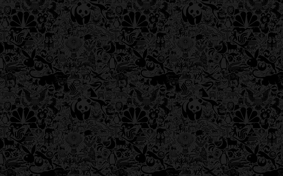 Gray and black panda print HD wallpaper | Wallpaper Flare