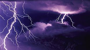 purple lightning wallpaper, Thunderbolt, storm, sky