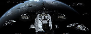 gray spaceship, Stargate Atlantis HD wallpaper