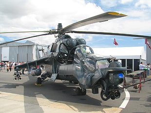 black and gray car engine, mi 24 hind, helicopters, military