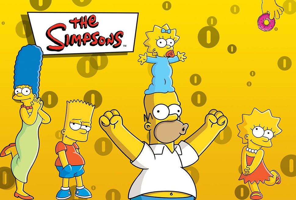 The Simpsons illustration, The Simpsons, Marge Simpson, Bart Simpson, Maggie Simpson HD wallpaper