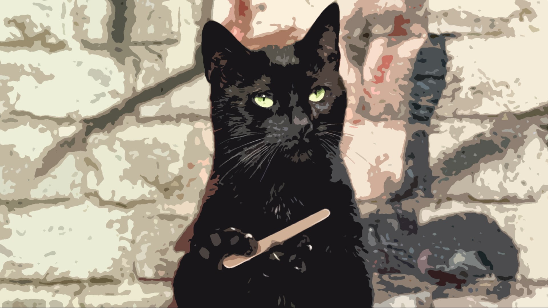 black cat painting, cat, black cats, animals, humor