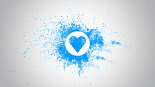 heart blue painting HD wallpaper