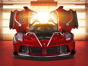 red Ferrari, Ferrari FXX-K, 4K HD wallpaper