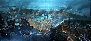 science fiction futuristic city wallpaper HD wallpaper