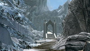 gray arch 3D illustration, The Elder Scrolls V: Skyrim, video games