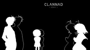 black and white Clannad anime digital wallpaper, anime, Clannad, Furukawa Nagisa, Okazaki Tomoya
