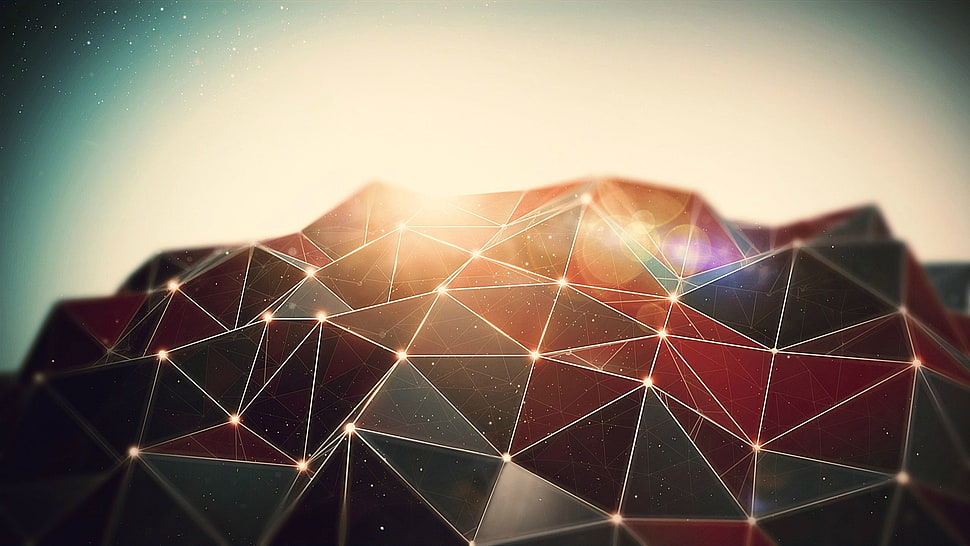 black polygon artwork HD wallpaper