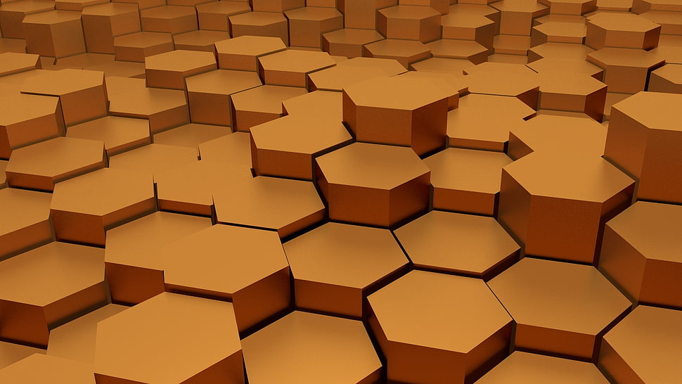 brown octagon frame HD wallpaper