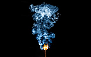 blue smoke illustration, smoke, fire, matches