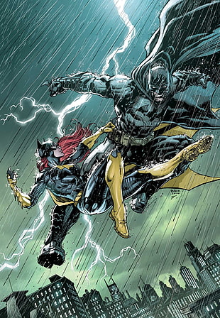 Batgirl and Batman illustration
