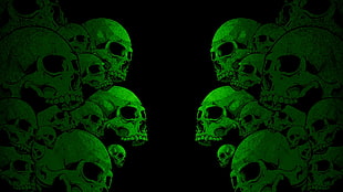 green skull illustration